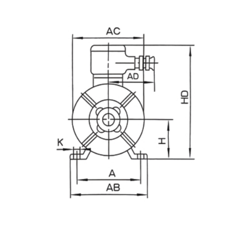 機(jī)座帶底腳、端蓋上無凸緣的電動機(jī)(B3)
